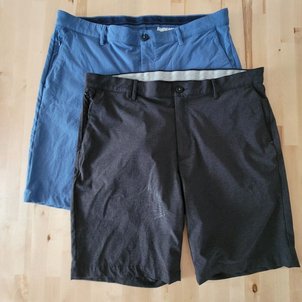 Tommy Bahama Chip Shot IslandZone 10" Shorts Men 38 Blue and Black Set of 2